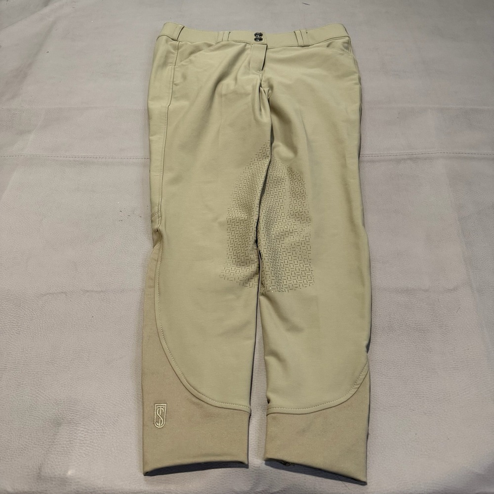 Tredstep Ireland Women Tan Knee Patch Equestrian Riding Breeches Pant-28-7195